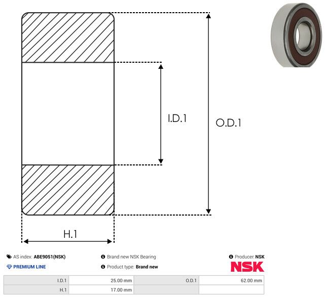 AS-PL ABE9051(NSK) Bearing