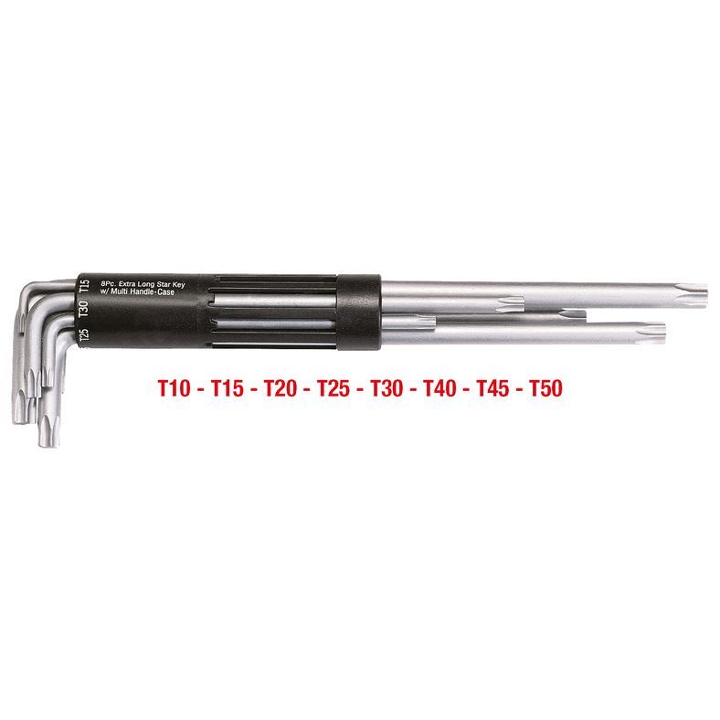 Torx-vinkelnyckelsats, 8-delars, XL