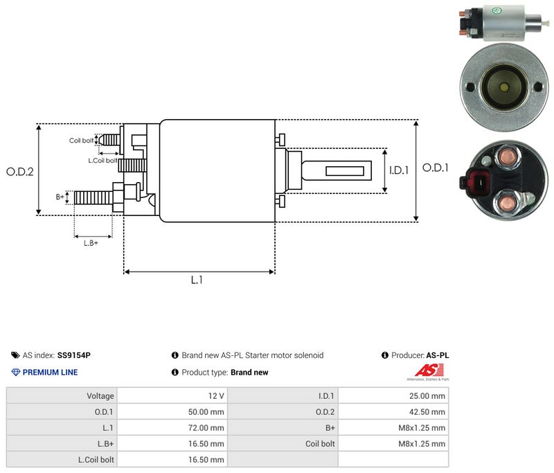 Magnetlülitus, starter, AS-PL SS9154P