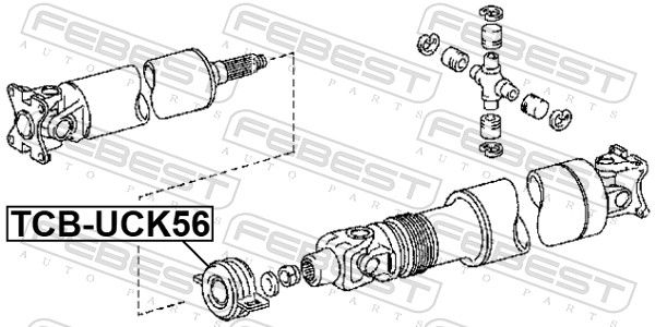 FEBEST TCB-UCK56 Bearing, propshaft centre bearing