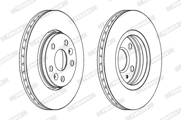 Гальмівний диск, з вентиляцією, 280мм, кількість отворів 5, MERCEDES-BENZ Citan 12-,CITAN Combi (415) 12-21,CITAN Mixto (415) 12-21,CITA, Ferodo