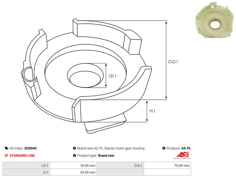 Remondikomplekt, Starter, AS-PL SG0040