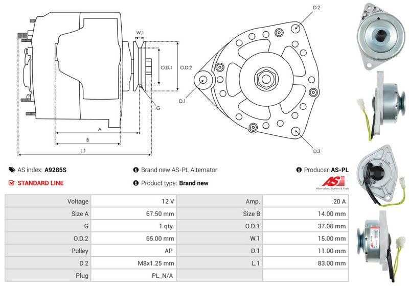AS-PL A9285S Alternator