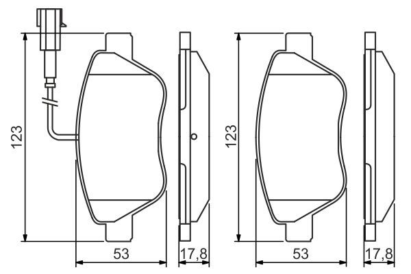 Комплект гальмівних накладок, дискове гальмо, Bosch 0986495342