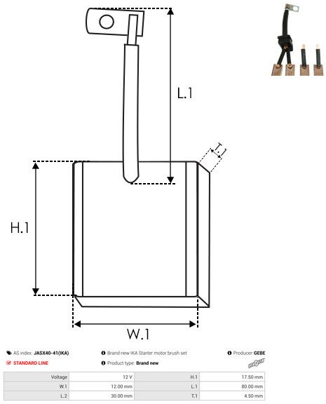 Süsinikuhari, starter, AS-PL JASX40-41(IKA)
