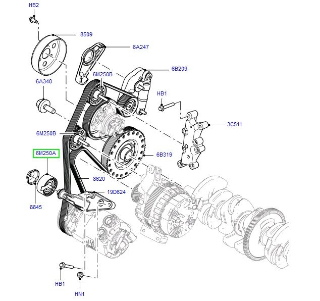 AG PARTS 6541 Deflection/Guide Pulley, V-ribbed belt
