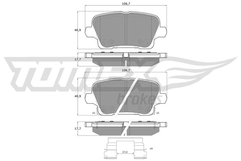 TOMEX Brakes TX 19-12 Brake Pad Set, disc brake