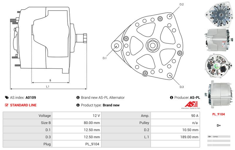 AS-PL A0109 Alternator