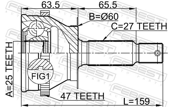FEBEST 1210-011A47 Joint Kit, drive shaft