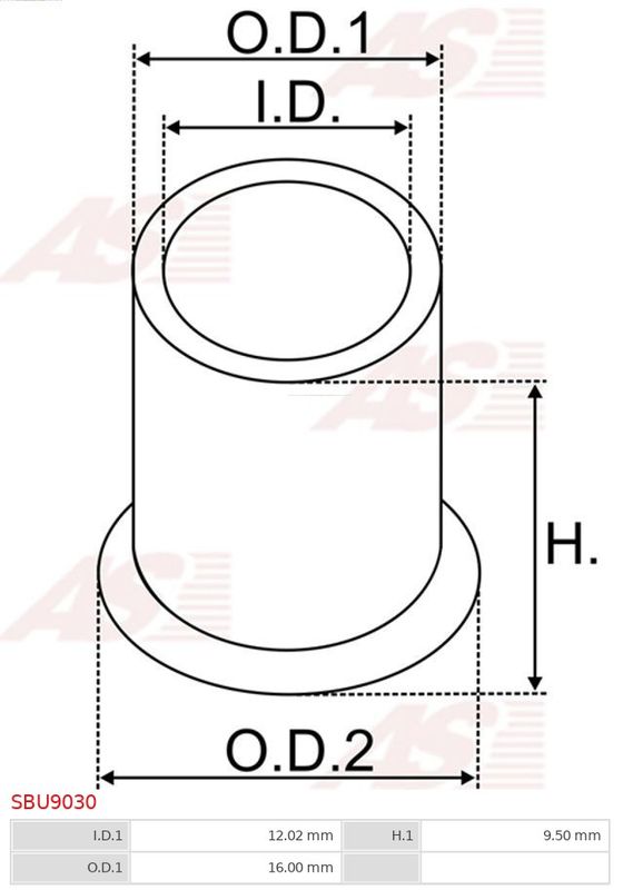 Втулка, вал стартера, Auto Starter SBU9030