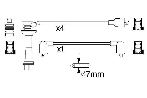 BOSCH gyújtókábelkészlet 0 986 356 951