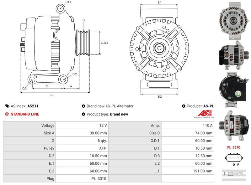 AS-PL A5211 Alternator