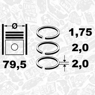 Комплект поршневих кілець, Et Engineteam R1013600