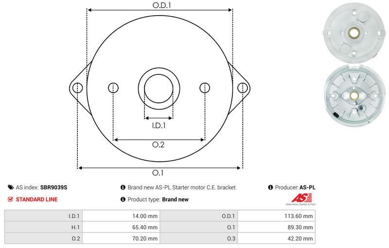 AS-PL SBR9039S Starter Lid, carburettor