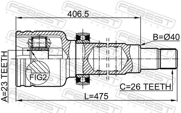 Комплект шарнірів, приводний вал, Febest 2111-CB420RH