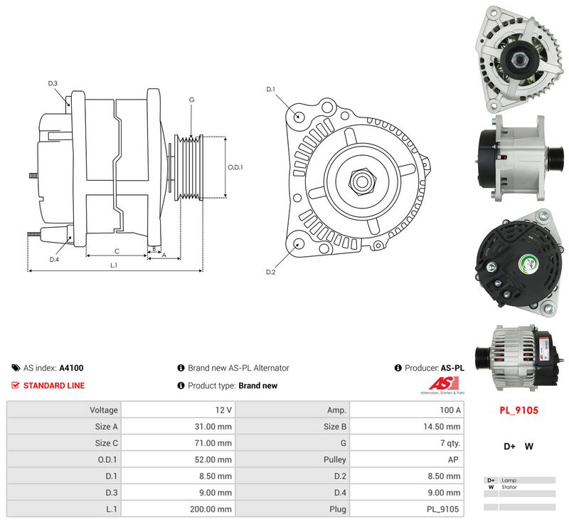 Generaator, AS-PL A4100