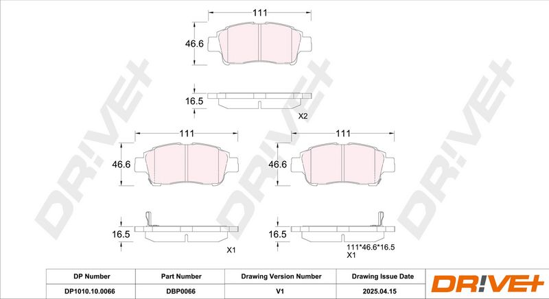 Set placute frana,frana disc DP1010.10.0066 Dr!ve+