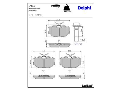 Set placute frana,frana disc LP914 DELPHI