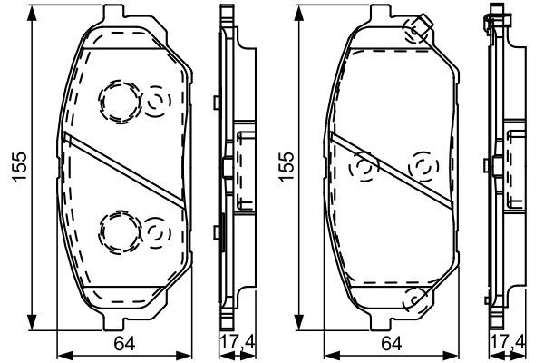 Комплект гальмівних накладок, дискове гальмо, Bosch 0986495310