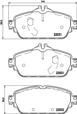 Комплект гальмівних накладок, дискове гальмо, Hella 8DB355021-541