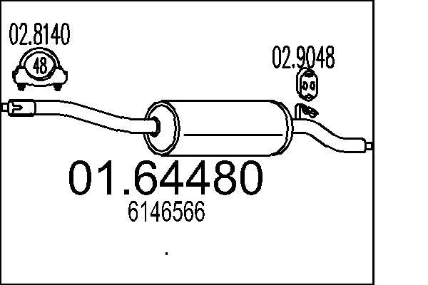 MTS hátsó hangtompító 01.64480