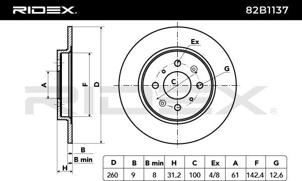 спирачен диск RIDEX