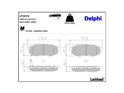 DELPHI LP2076 - Brake Pad Set, disc brake