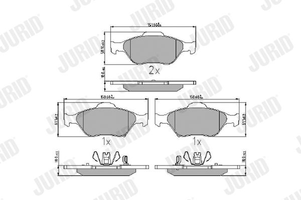 JURID TOYOTA гальмівні колодки передній Yaris 05-