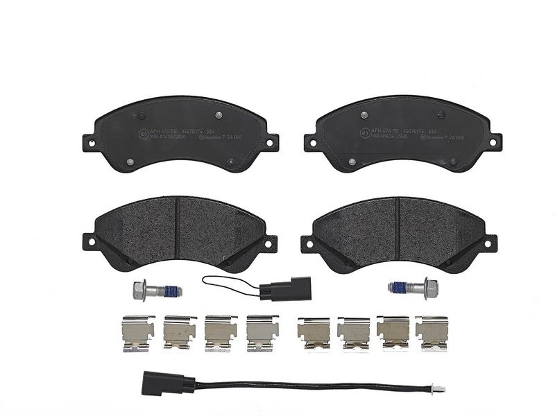 Piduriklotsi komplekt, ketaspidur, BREMBO P 24 065