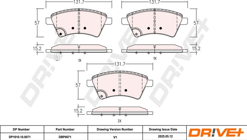 Set placute frana,frana disc DP1010.10.0071 Dr!ve+