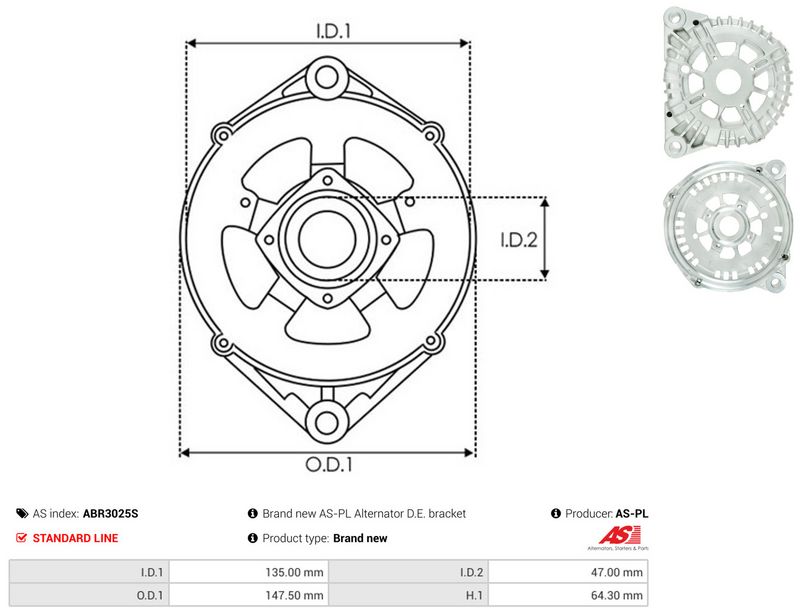 AS-PL ABR3025S Protective Cap, alternator