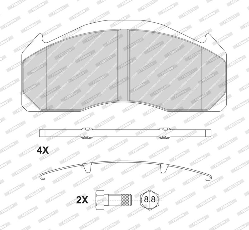 Sada brzdových destiček, kotoučová brzda FCV1962B