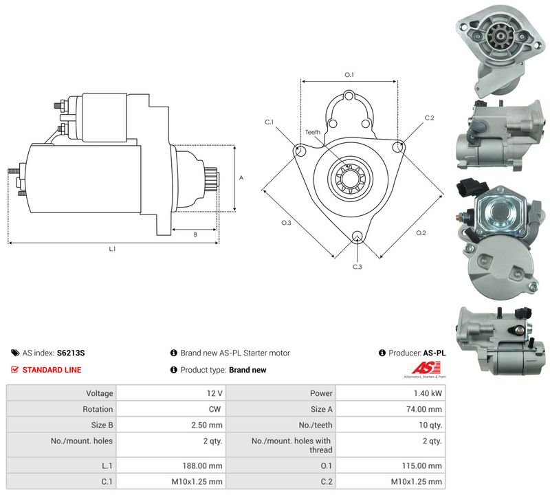 Starter, AS-PL S6213S