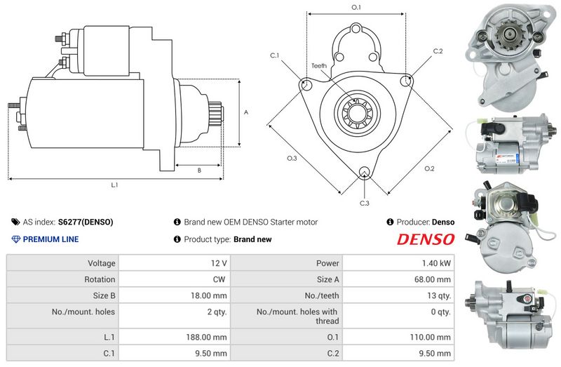 AS-PL S6277(DENSO) Starter