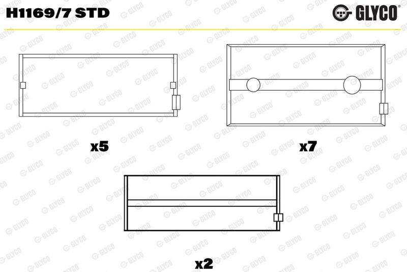 Coussinet+vilebrequin GLYCO H1169/7 STD