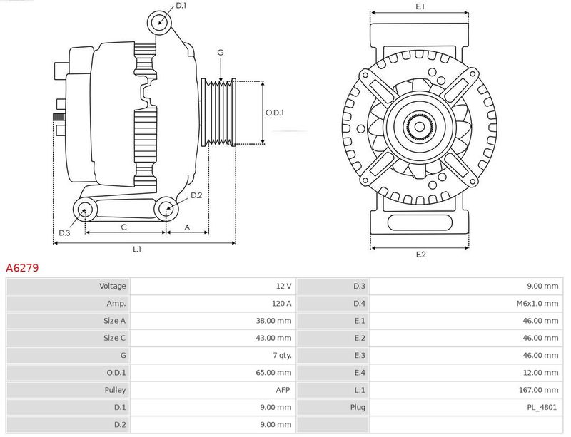 AS-PL A6279 Alternator