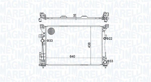 Радіатор, система охолодження двигуна, Magneti Marelli 350213158600