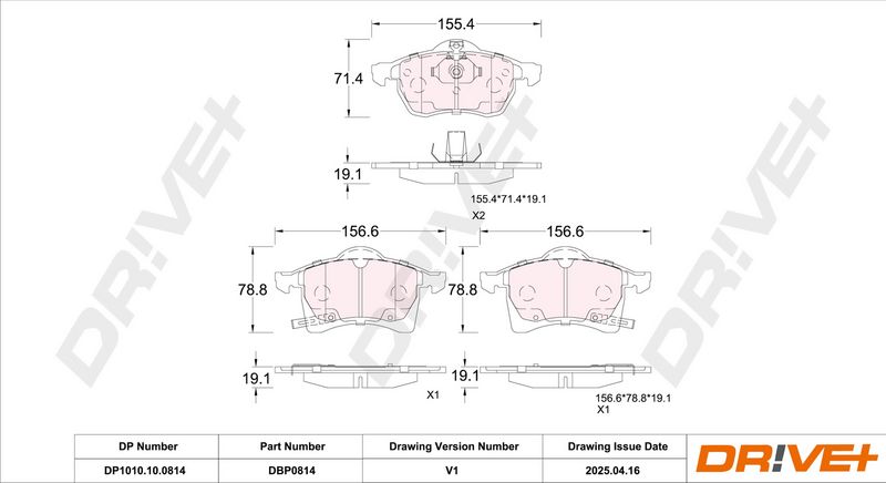 Set placute frana,frana disc DP1010.10.0814 Dr!ve+