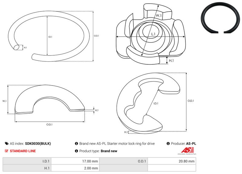 AS-PL SDK0030(BULK) Repair Kit, starter