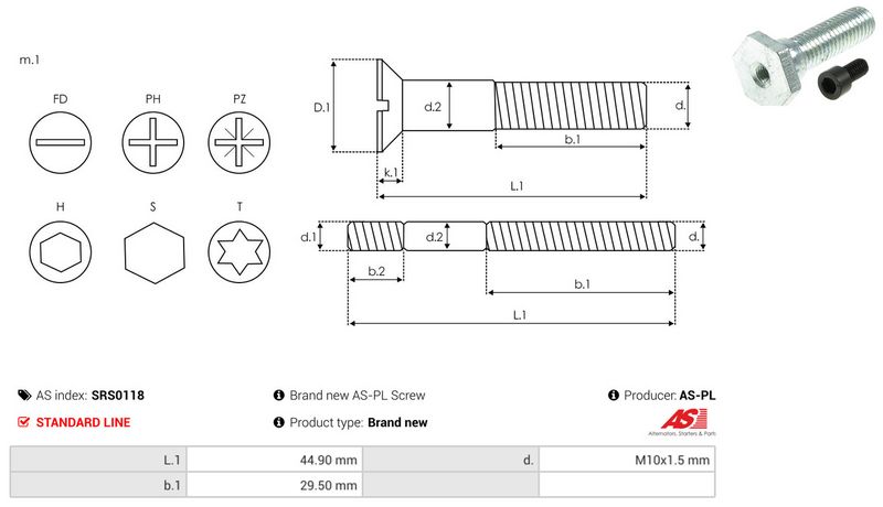 AS-PL SRS0118 Repair Set, alternator