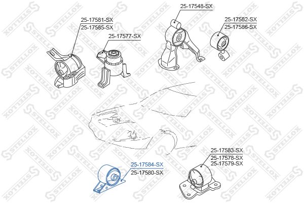 STELLOX 25-17584-SX Mounting, engine
