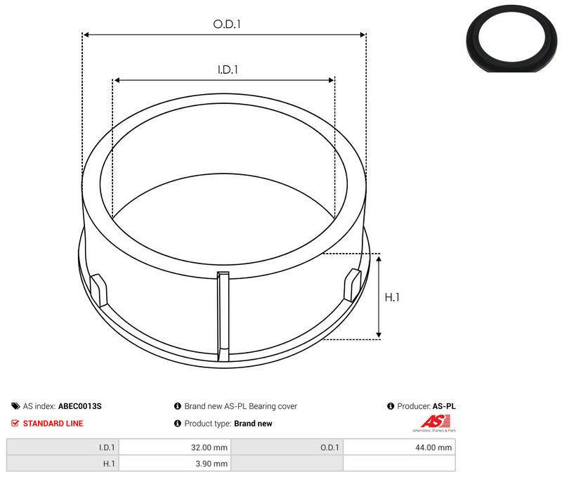 AS-PL ABEC0013S Protective Cap, alternator