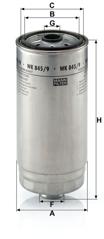 Filtru combustibil WK 845/9 MANN-FILTER