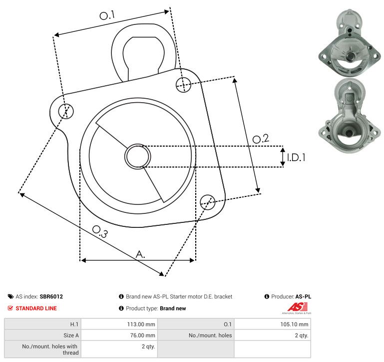 AS-PL SBR6012 Starter Lid, carburettor