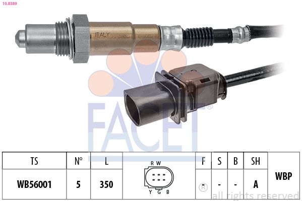 Лямбда-зонд (5 конт./350 мм) Master 2.3dCi 10-/ Trafic 1.6dCi 14-/ Doblo 1.9JTD 01-/ Ceed 1.6CRDi 06