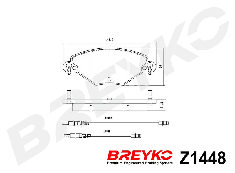 DAVID VASCO Z1448 Brake Pad Set, disc brake