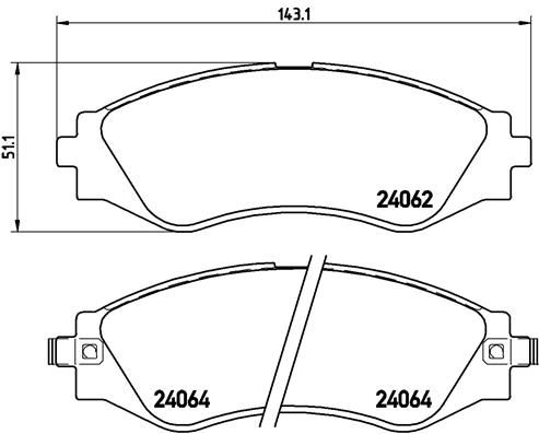 Комплект гальмівних накладок, дискове гальмо, Brembo P10006