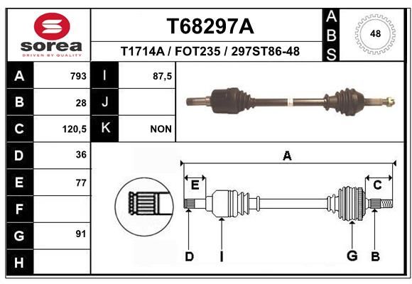 Приводний вал, Eai Group T68297A