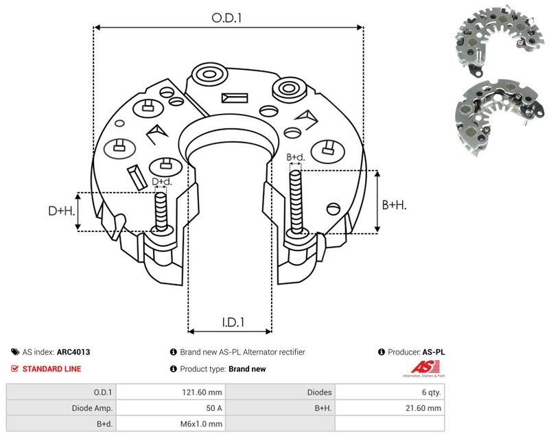AS-PL ARC4013 Rectifier, alternator