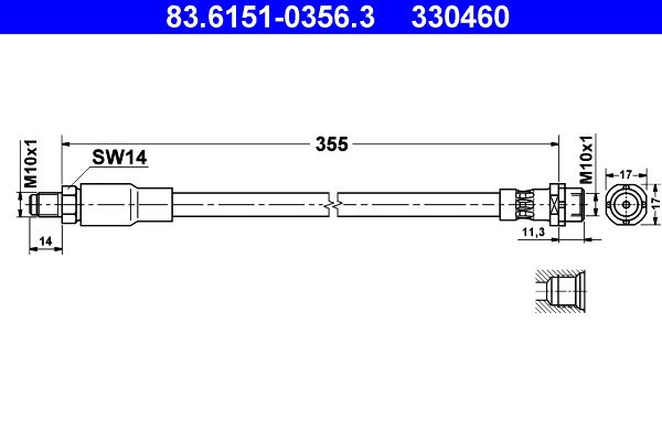 Furtun frana 83.6151-0356.3 ATE
